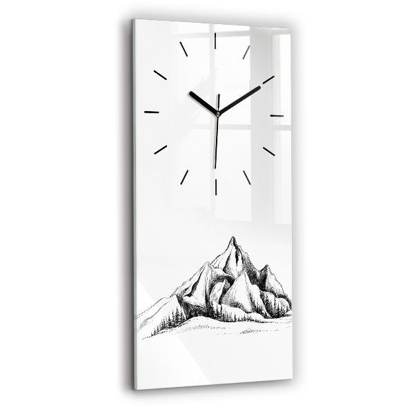 Horloge rectangulaire verticale Montagnes dessinées