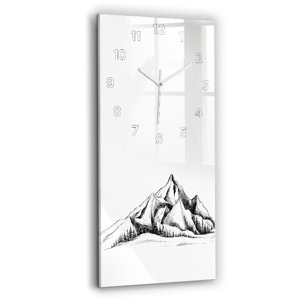Horloge rectangulaire verticale Montagnes dessinées