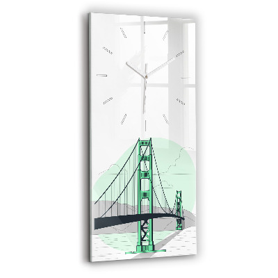 Horloge rectangulaire verticale Pont vert