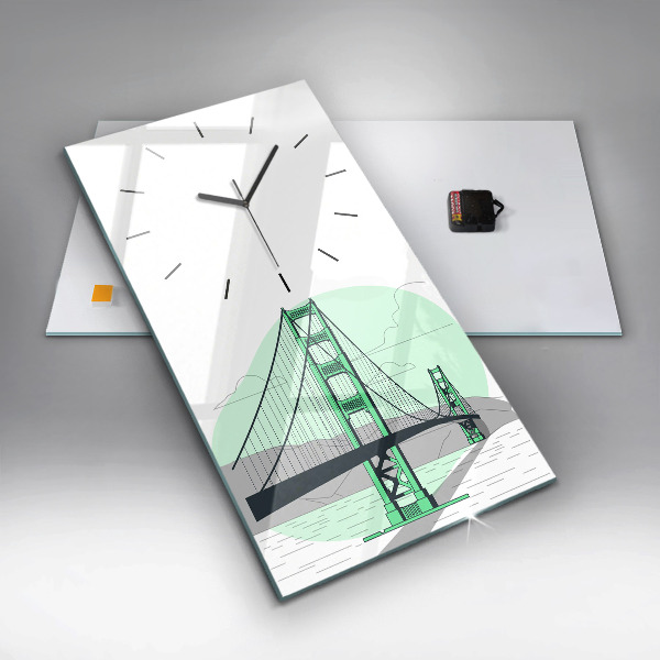 Horloge rectangulaire verticale Pont vert