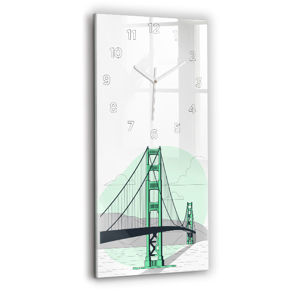 Horloge rectangulaire verticale Pont vert