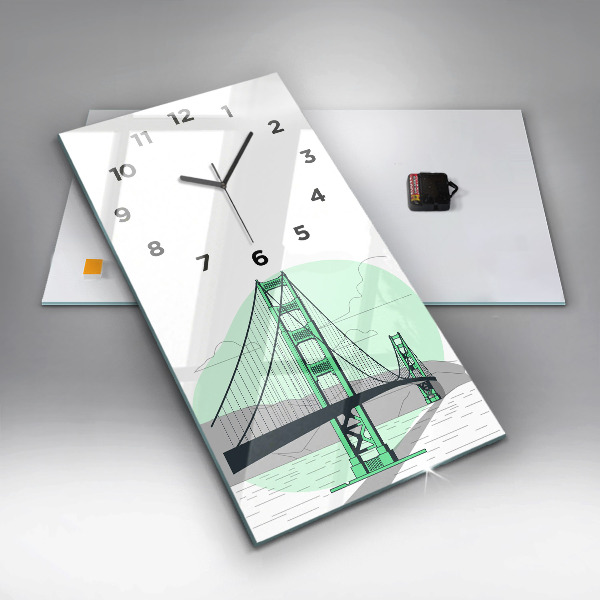 Horloge rectangulaire verticale Pont vert