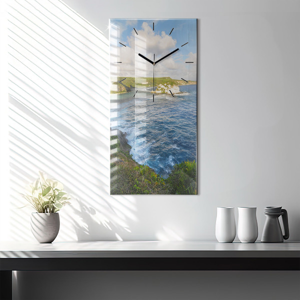 Horloge rectangulaire verticale Côte océanique