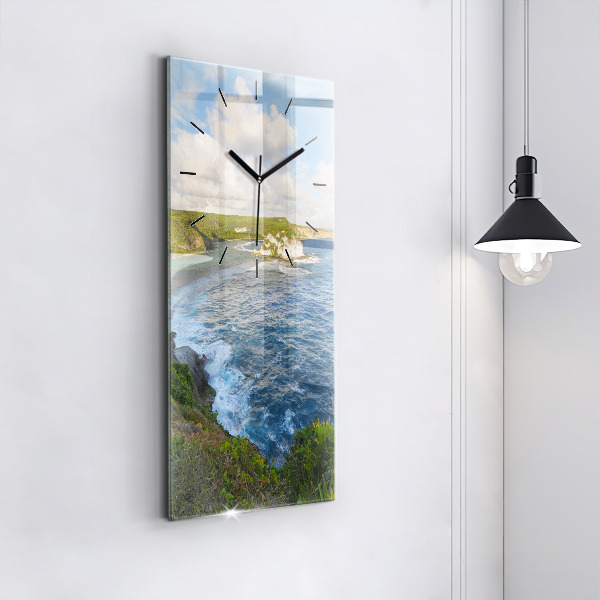 Horloge rectangulaire verticale Côte océanique