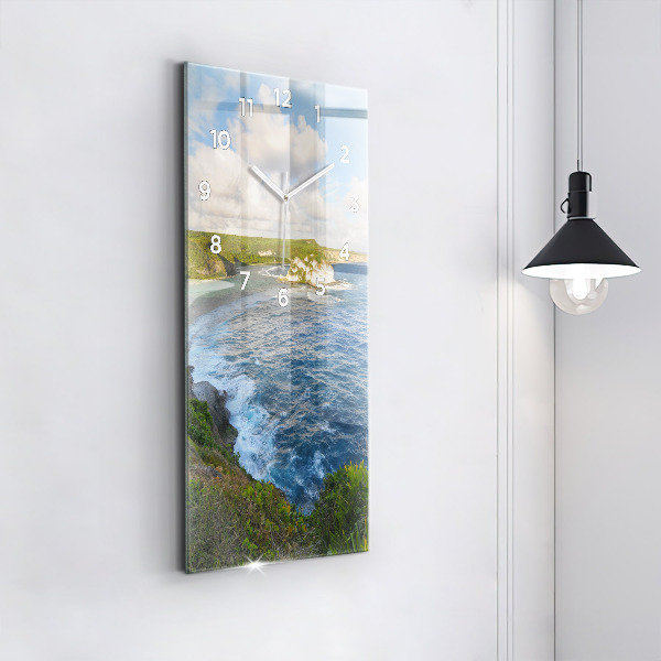 Horloge rectangulaire verticale Côte océanique