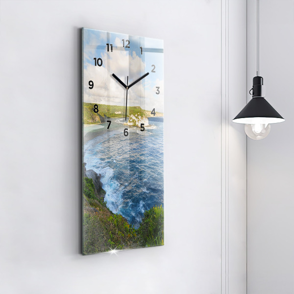 Horloge rectangulaire verticale Côte océanique