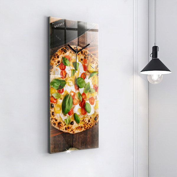 Horloge murale verticale pizza italienne