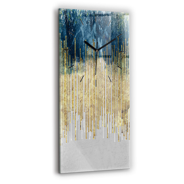 Horloge murale verticale Motif décoratif et or