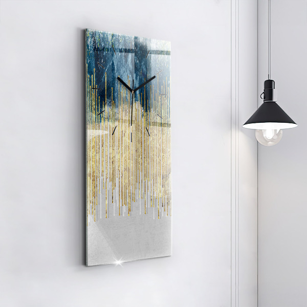 Horloge murale verticale Motif décoratif et or