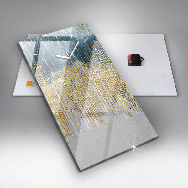 Horloge murale verticale Motif décoratif et or