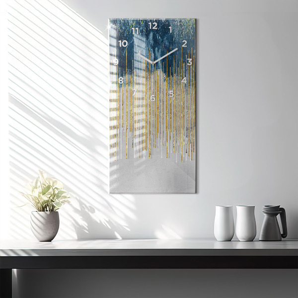 Horloge murale verticale Motif décoratif et or