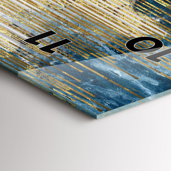 Horloge murale verticale Motif décoratif et or