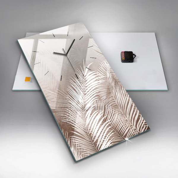 Horloge murale verticale Feuilles tropicales bohèmes