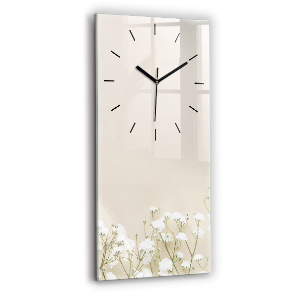 Horloge murale verticale Fleurs de gypsophile en fleurs