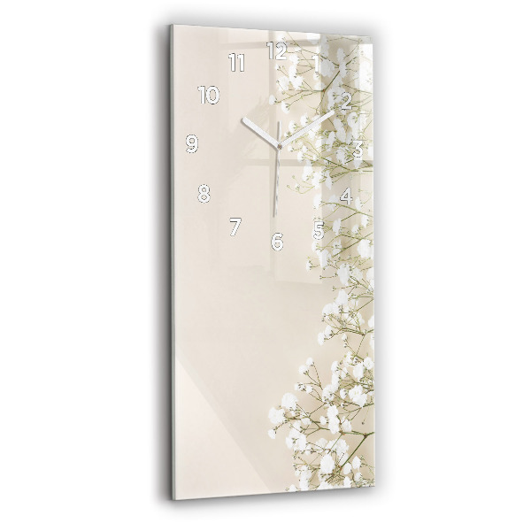Horloge murale verticale Fleurs de gypsophile en fleurs