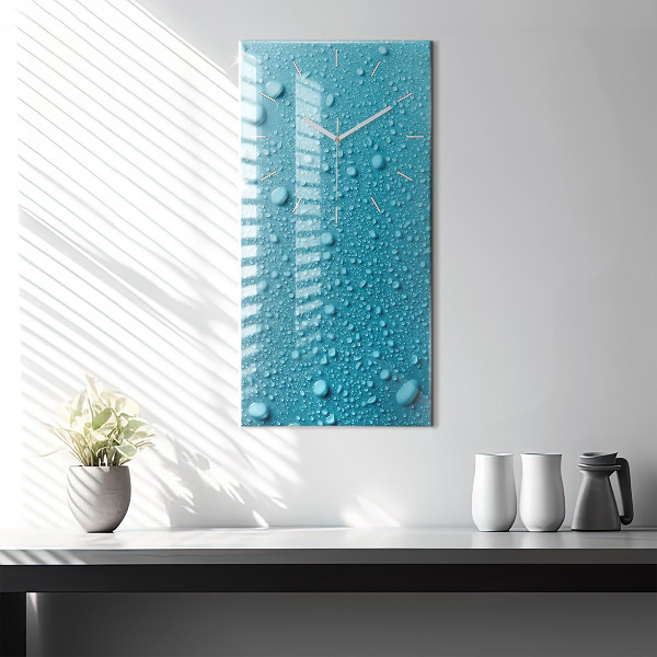 Horloge murale verticale 'Gouttes d''eau sur le verre'