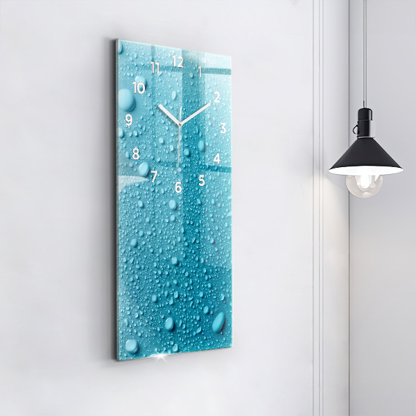 Horloge murale verticale 'Gouttes d''eau sur le verre'