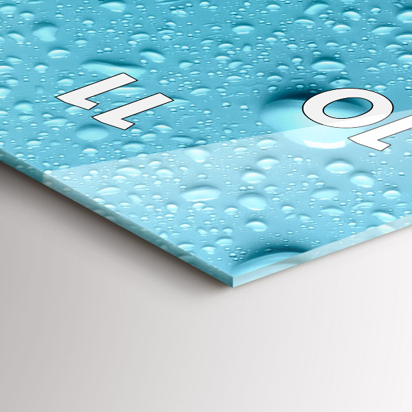 Horloge murale verticale 'Gouttes d''eau sur le verre'