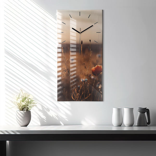 Horloge murale verticale Lever de soleil sur le terrain