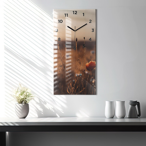 Horloge murale verticale Lever de soleil sur le terrain