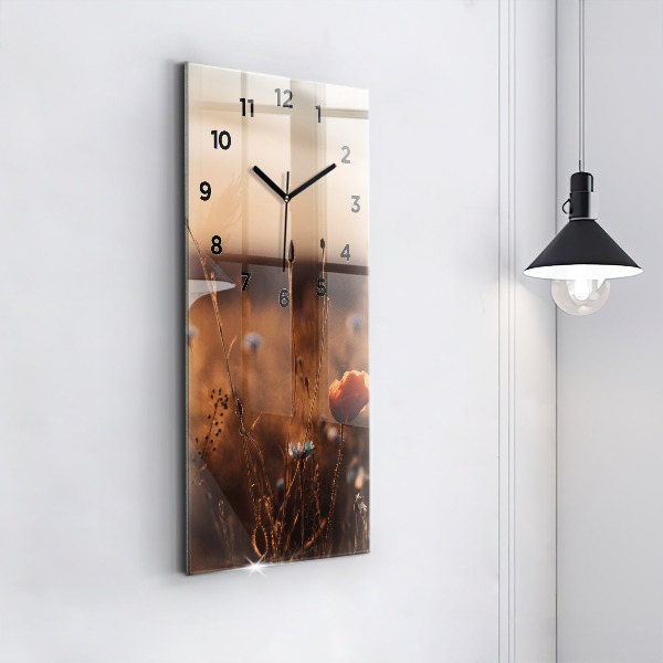 Horloge murale verticale Lever de soleil sur le terrain