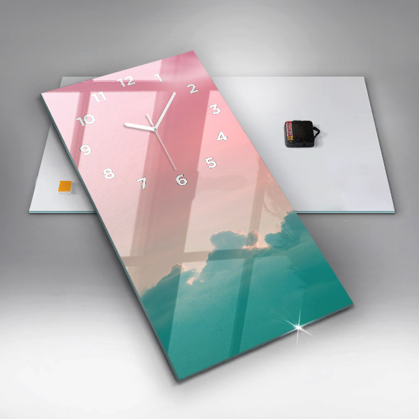 Horloge murale verticale Dégradé du ciel et des montagnes