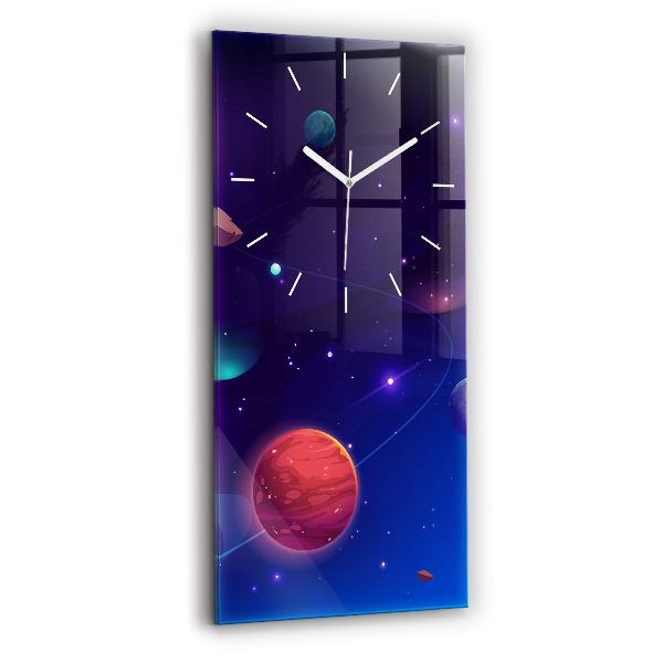 Horloge murale verticale Planètes galaxie