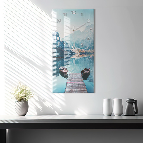Horloge murale verticale Bateaux sur le lac