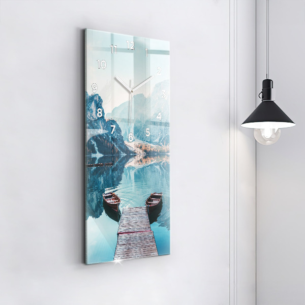 Horloge murale verticale Bateaux sur le lac