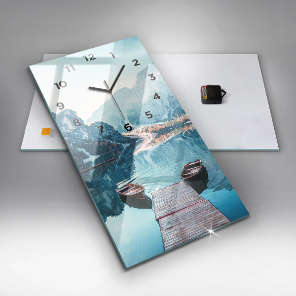 Horloge murale verticale Bateaux sur le lac