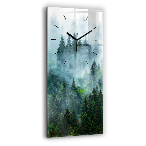 Horloge rectangulaire verticale Forêt brumeuse