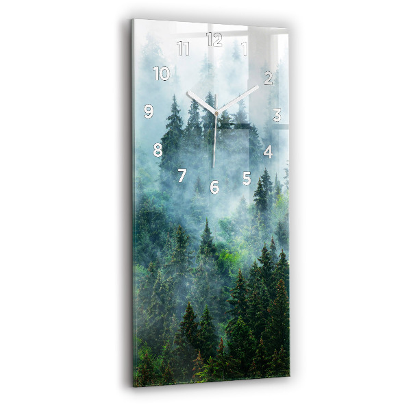 Horloge rectangulaire verticale Forêt brumeuse