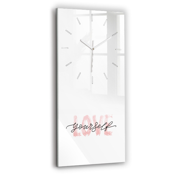 Horloge rectangulaire verticale 'L''inscription Aimez-vous'