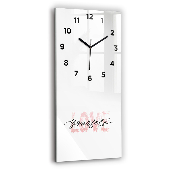 Horloge rectangulaire verticale 'L''inscription Aimez-vous'