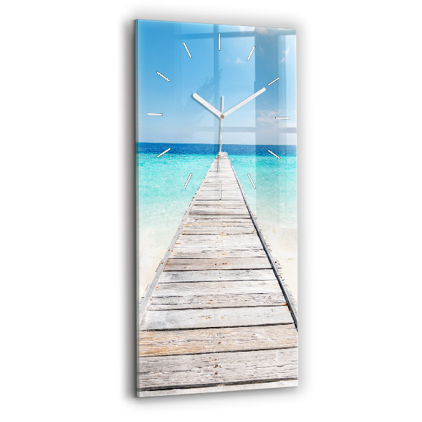 Horloge rectangulaire verticale Île tropicale