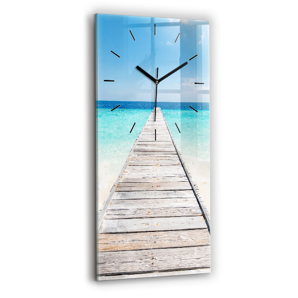 Horloge rectangulaire verticale Île tropicale