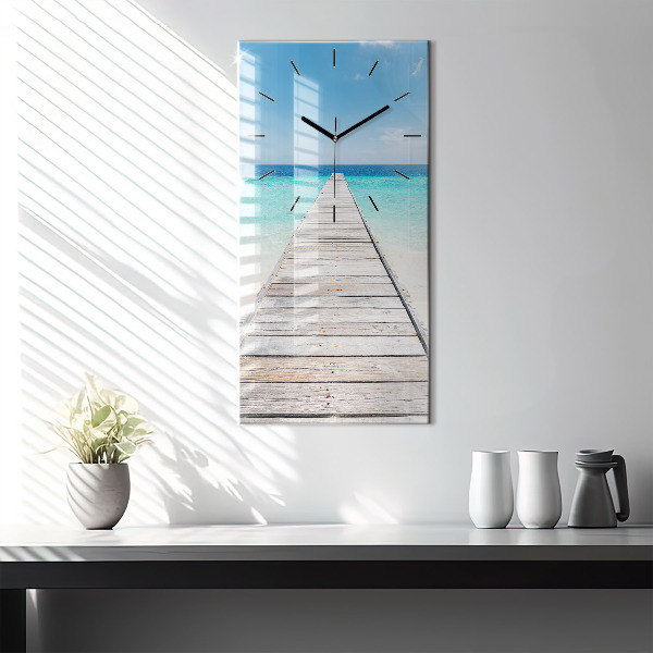 Horloge rectangulaire verticale Île tropicale