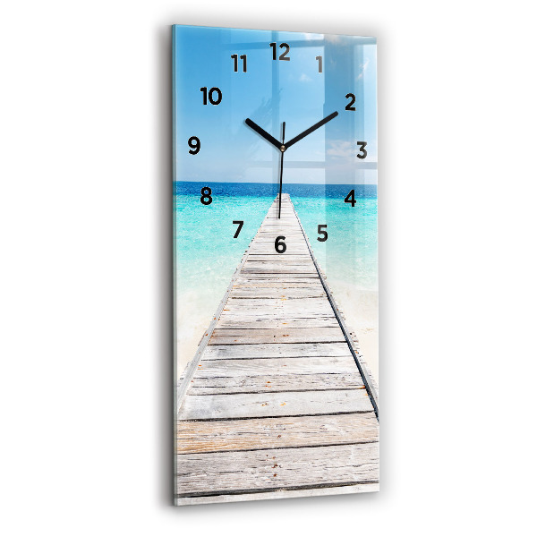 Horloge rectangulaire verticale Île tropicale