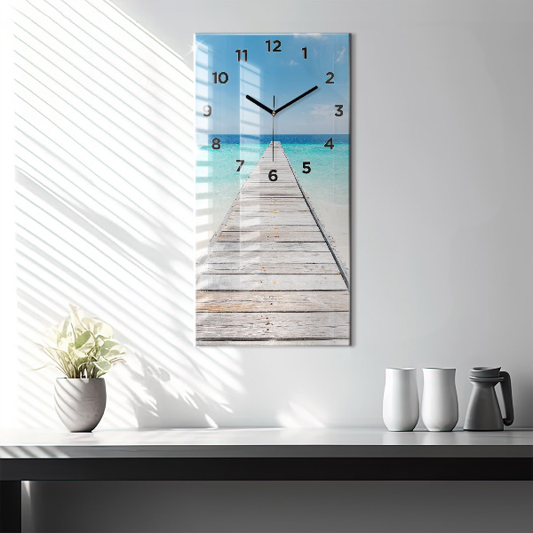 Horloge rectangulaire verticale Île tropicale