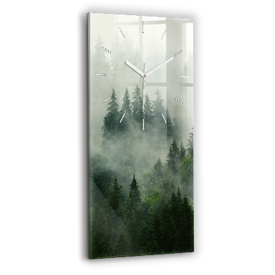 Horloge rectangulaire verticale Forêt brumeuse