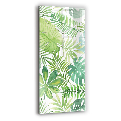 Horloge rectangulaire verticale Feuilles vertes