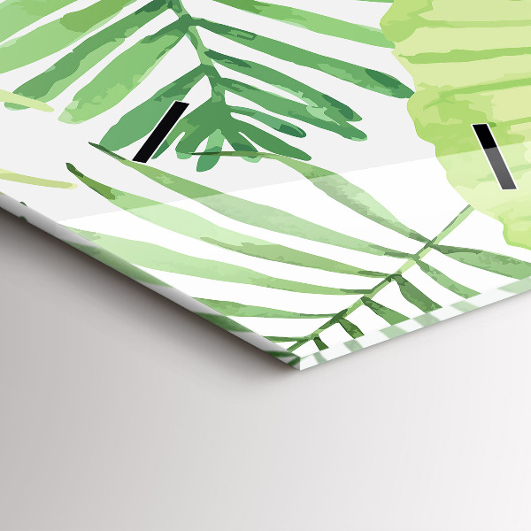 Horloge rectangulaire verticale Feuilles vertes