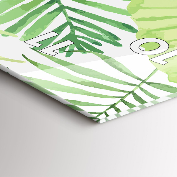 Horloge rectangulaire verticale Feuilles vertes