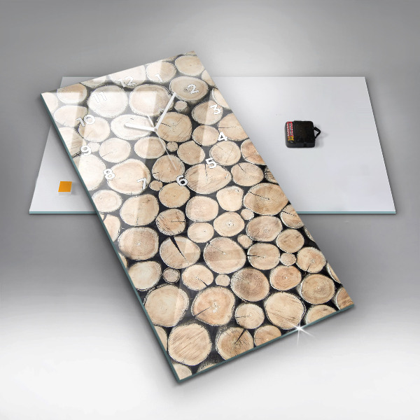 Horloge rectangulaire verticale 'Couper les souches d''arbres'
