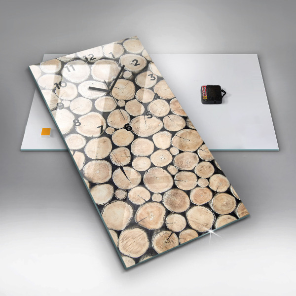 Horloge rectangulaire verticale 'Couper les souches d''arbres'