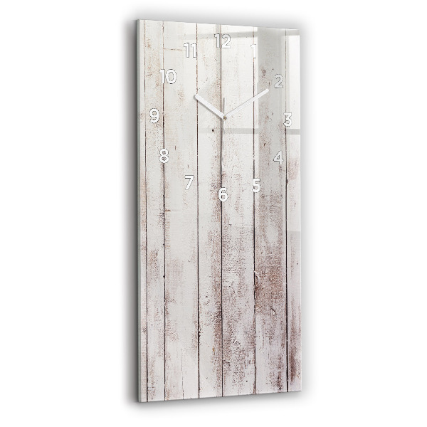 Horloge rectangulaire verticale Planches de bois clair