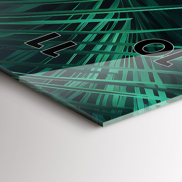 Horloge murale verticale feuilles tropicales