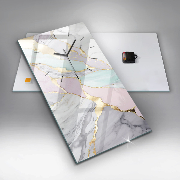 Horloge murale verticale Motif en marbre