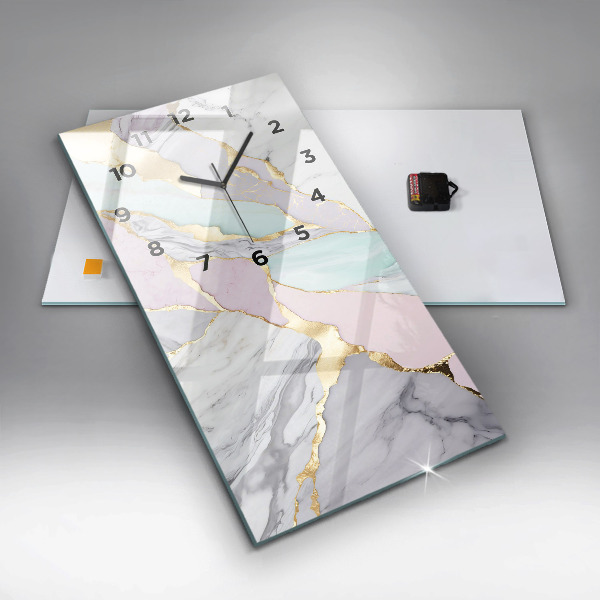 Horloge murale verticale Motif en marbre