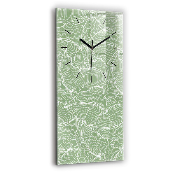 Horloge murale verticale Motif de feuilles naturelles